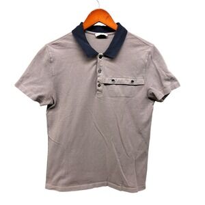 Versace Collection Polo Shirt Men's Medium Gray Short Sleeve Cotton Vintage